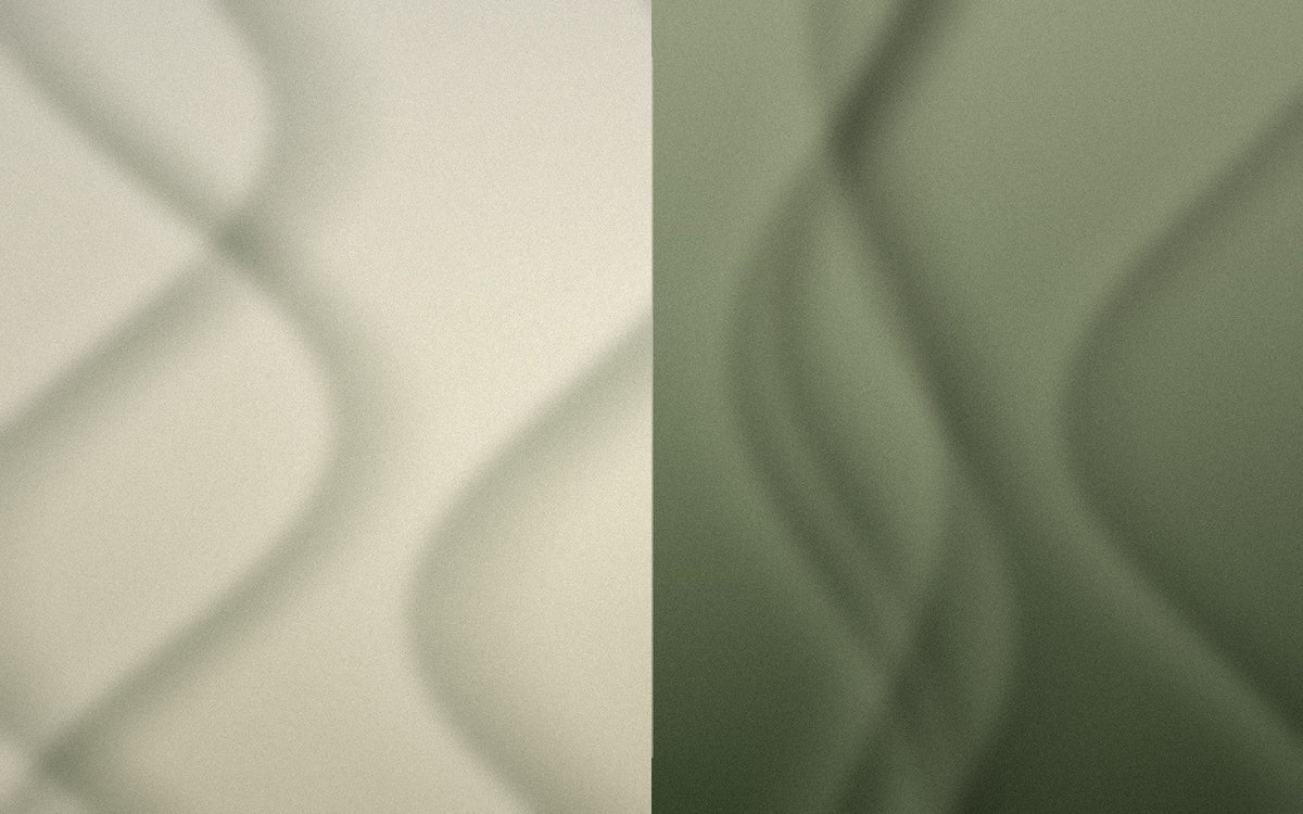 Split material study contrasting natural and smooth synthetic-like textile surfaces